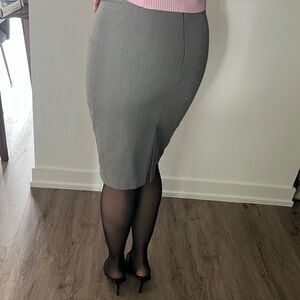 Classic Gray Pencil Skirt - Women's Tailored Office Skirt
